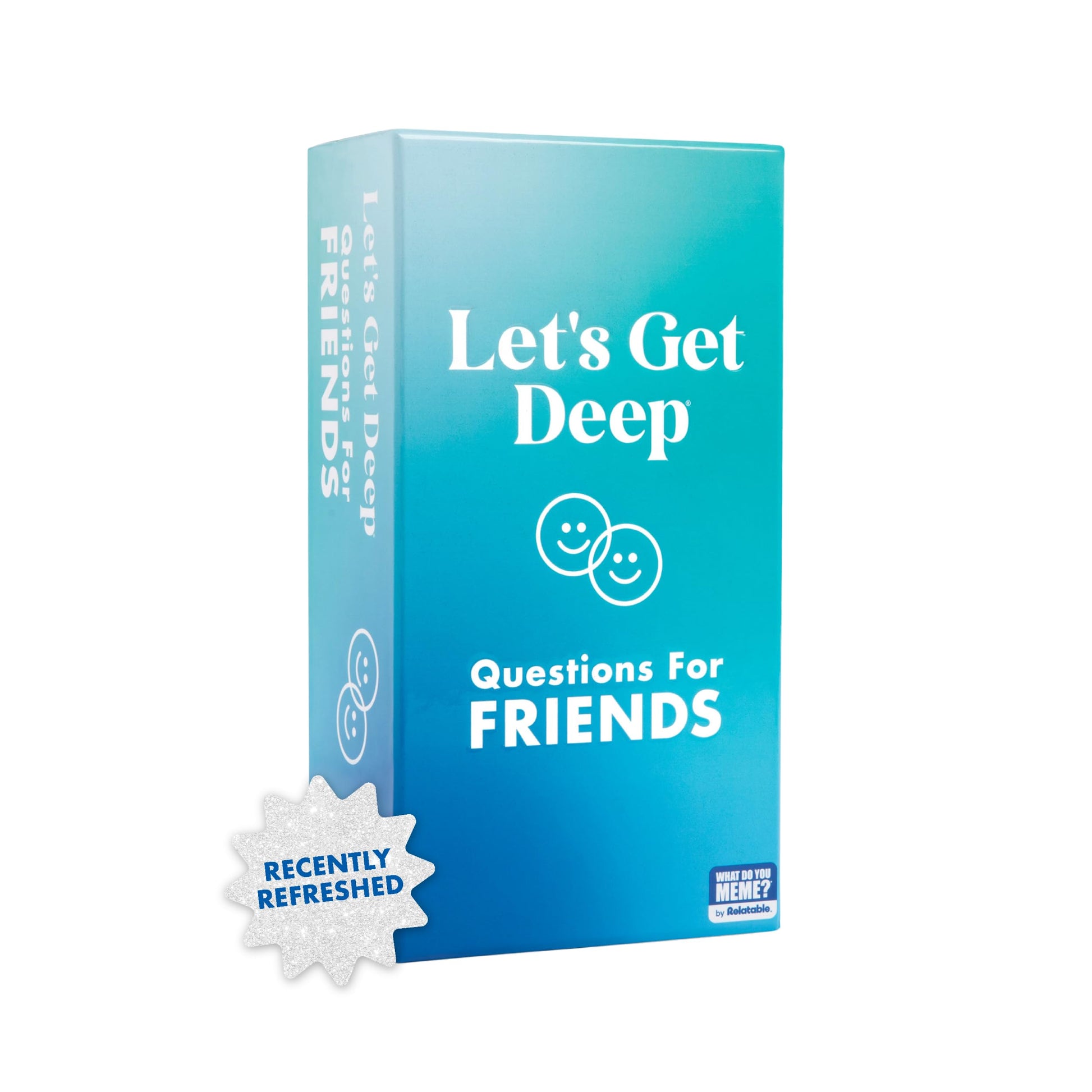 Let's Get Deep: Friends Edition by Relatable  Fun Group Card Game for Game Night  Perfect for Party Games with Friends  Includes 400 Question Cards  Three Increasingly Personal Levels
