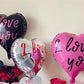 12 Pcs Pink Heart Balloons 18 Inch I Love You Valentines Day Balloons For Valentines Day Decorations Bridal Shower Wedding Party