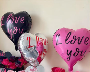 12 Pcs Pink Heart Balloons 18 Inch I Love You Valentines Day Balloons For Valentines Day Decorations Bridal Shower Wedding Party