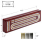 Juegoal Cribbage Board Game Set - Solid Wood, 3 Track, Portable with 9 Pegs & 2 Decks of Cards, Black, Model JFBNEW