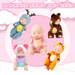 Haawooky 6 Pcs 4 Inch Mini Baby Dolls,Cute Small Baby Doll Toys with 8 Pcs Animal Clothes,Lifelike Realistic Reborn Tiny Baby Do