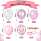 Paready Pink Balloons Set, 60 Pcs 12 Inch Pearl Pink Balloons Pink Metallic Macaron Pink Balloons, Pink Confetti Party Balloons
