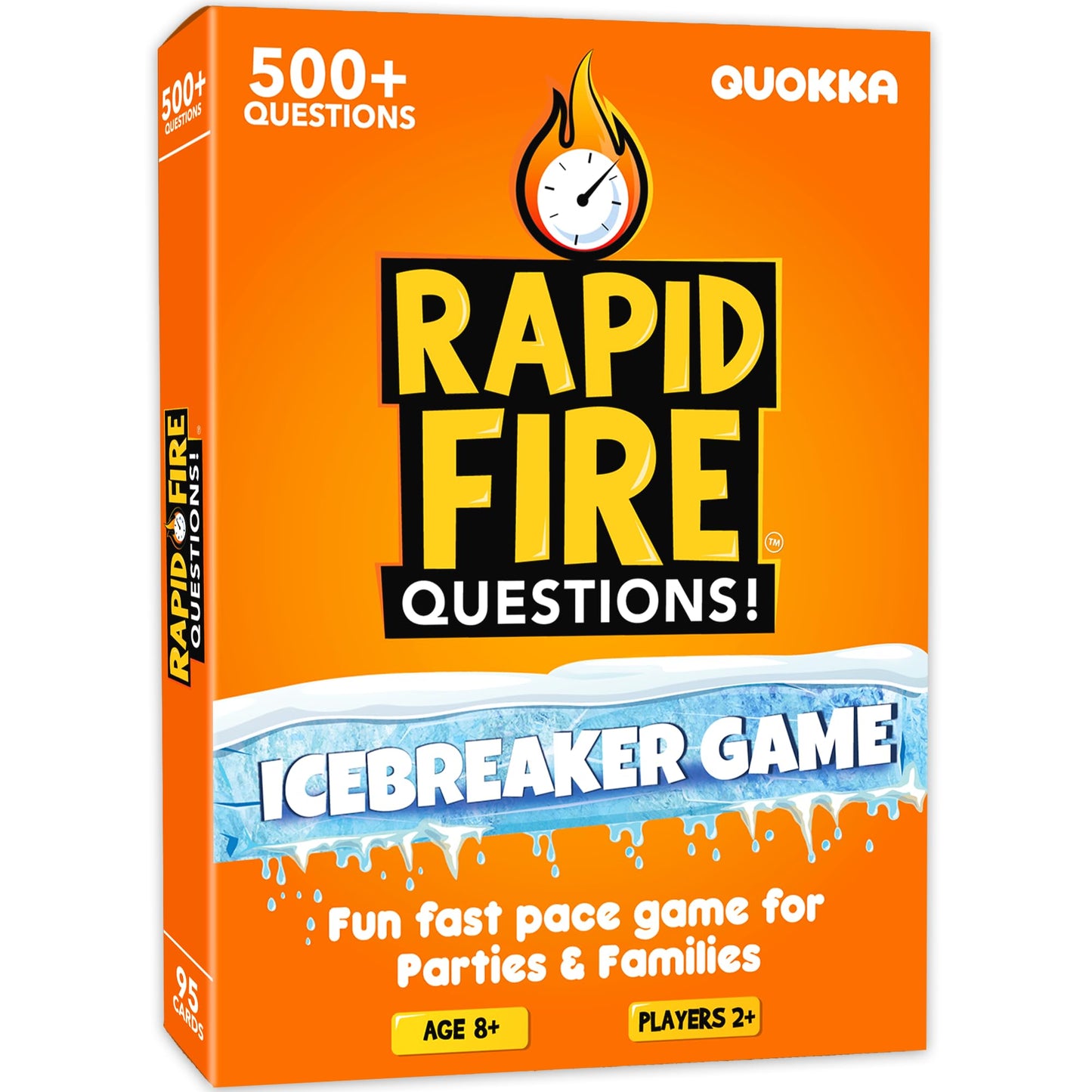 QUOKKA Icebreaker Cards - 500+ Questions for Family & Adults Game Night - Travel Version - Cardboard - Rapid Fire Original