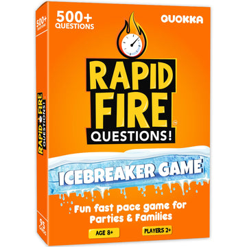 QUOKKA Icebreaker Cards - 500+ Questions for Family & Adults Game Night - Travel Version - Cardboard - Rapid Fire Original