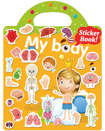 Benresive Reusable Sticker Book For Toddlers 2-4 Years, Fun Travel Stickers For Kids, Waterproof Sticker Books For Toddlers 1-3, Crafts Activities For Todddlers 1-3 2-4 3-5 - My Body