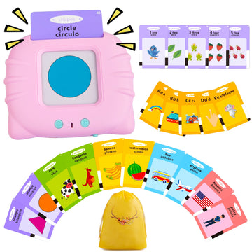 Qutz Abc Learning Flash Cards For Toddlers 2-4 Bilingual Spanish English, Autism Toys, Speech Therapy Toys, Educational Talking 275 Sight Words Cards For Boys And Girls,