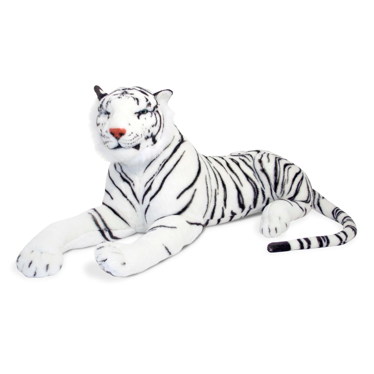 Melissa & Doug Giant Siberian White Tiger - Lifelike 5ft Plush Stuffed Animal for Ages 3+, Extra Large White Tiger Toy