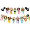 Tsj Happy Birthday Dog Birthday Banner, Dog Face Party Banner, Dog Theme Party Bunting Decoration Puppy Party Supplies For Birth