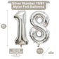 LHOAVWE 40 Inch Silver Number 18 Balloons - Aluminum 18th Birthday Party Decorations Supplies