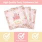 96 Pcs Princess Party Plates And Napkins Party Supplies Pink Floral Princess Party Tableware Set Princess Party Decorations Favo