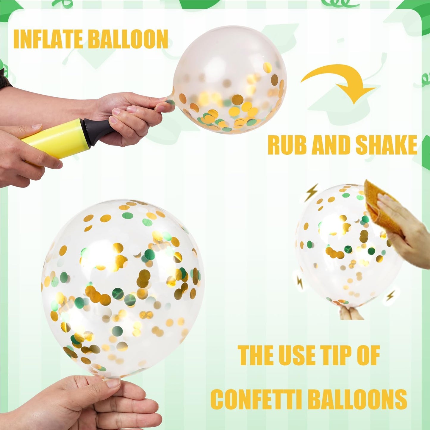 2025 Graduation Party Decorations, 68Pcs Graduation Balloons Green And Gold Graduation Decorations For College High School Class Of 2025 Congrats Grad Party Decor