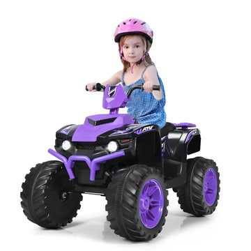 Olakids 12V Kids Ride On Atv, 4 Wheeler Electric Vehicle For Toddlers, Battery Powered Motorized Quad Toy Car For Boys Girls Wit