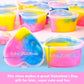 12 Pack Valentine'S Day Galaxy Slime Gift Kit With Loving Heart Charm, Greeting Card, Clear Slime For Birthday Easter Party Favo
