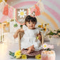 Ereniko Boho Pink Daisy Handmade Burlap Birthday High Chair Banner Wild One Cake Topper Birthday Cone Hat Happy Birthday Party D