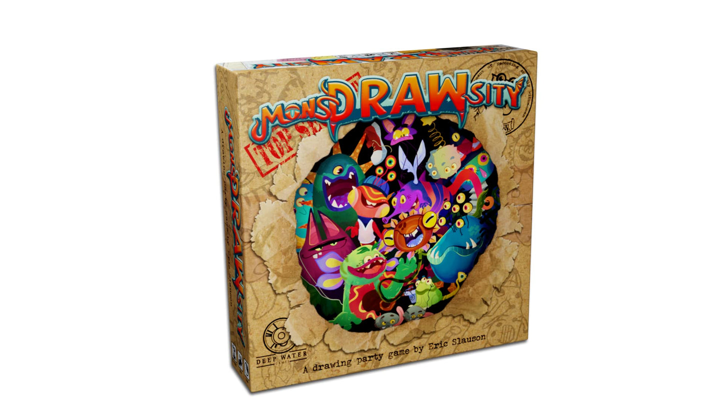 Deep Water Games MonsDRAWsity Top Secret Version, Drawing Party Game Based on Verbal Description, Take Turns Describing & Drawin