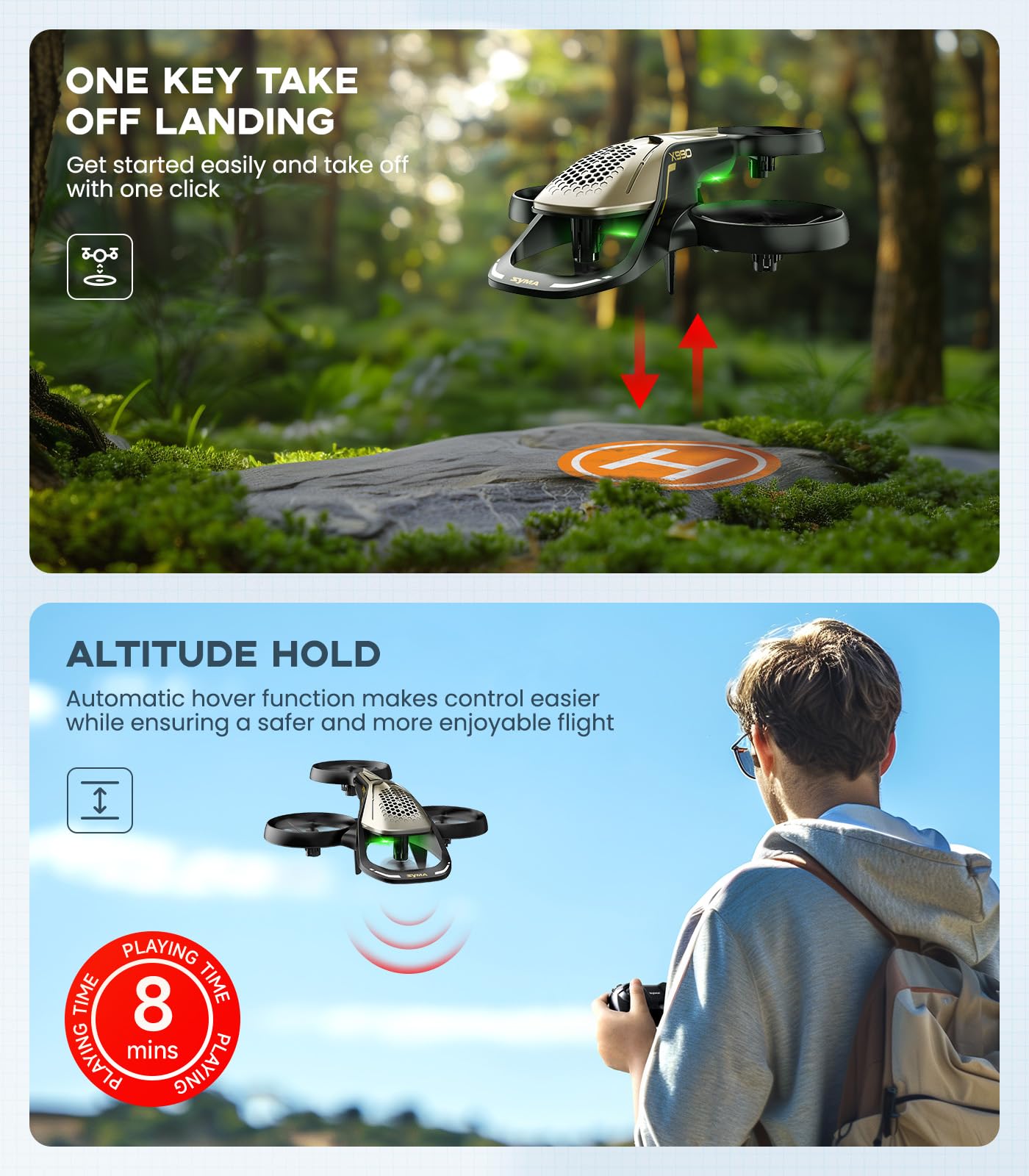 SYMA X990 RC Helicopter - Remote Control, Stunt Tricks, Altitude Hold, Gyro Stabilization, Medium Size, Black Plastic