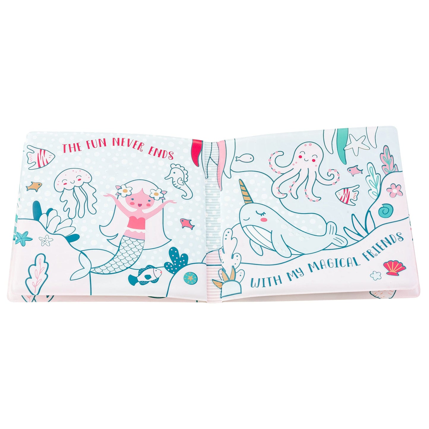 Stephen Joseph Floating Color Changing Bathtime Book - Medium Plastic Toddler Bath Toy, Mermaid Design, Model SJ-1246-28