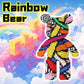 VIIOVOIIV Rainbow Graffiti Teddy Bear Building Blocks Set, 16.9 inches, Plastic, Multi-Color, Model: LHT20, Perfect Gift for All Ages