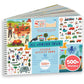 CUPKIN Sticker Books for Kids - All Around Town, 500+ Stickers, 12 Coloring Pages, Fun Activity Book for Ages 4-10, Blue