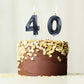 Nuanchu 40th Birthday Candles - 3D Black Wax Number 40 Cake Topper, 2 Inch Sparkler for Men & Women Birthday Party Decoration