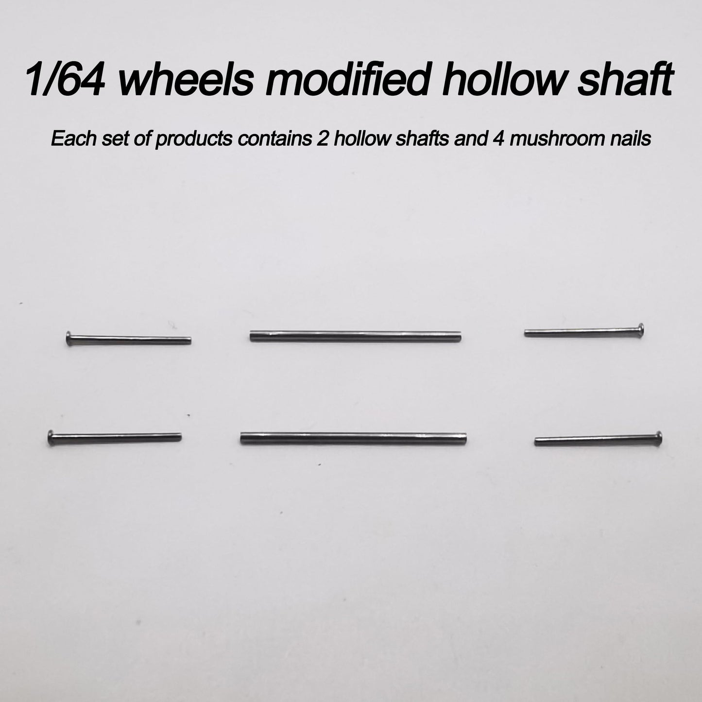 20 Set 1/64 Scale Wheels Modified Hollow Shaft & Mushroom Nails Suitable For 1 64 Scale Diecast Cars Diy Tires (Each Set Contain
