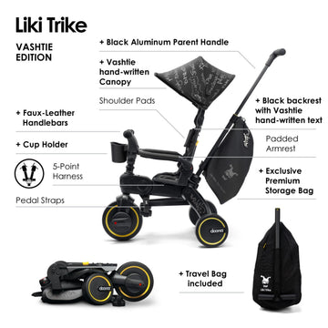 Doona Liki Trike, Vashtie - Limited Edition - 5-in-1 Compact, Foldable Tricycle - Suitable for Toddlers 10 to 36 Months