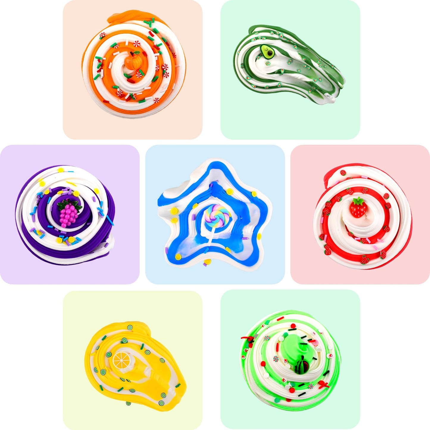 7 Pack Butter Slime Kit for Girls Rainbow Slime Kits  Non-Sticky and Soft Slime for Boys  Scented Slime Party Favors  Birthday Gift  Stress Relief Toy for Kids.
