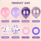 Lovestown 60Pcs Pink Purple Balloons, 12 Inches Metallic Violet Garland Arch Kit Confetti Latex Balloons With Ribbon For Girls Birthday Baby Shower Wedding Party Decorations