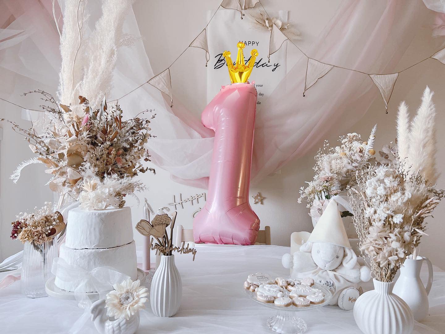 40 Inch Number Balloon 1 For First Birthday, Wild One Giant Balloons, Pink Baby Girl 1St Birthday Decorations, 1 16 18 21 Birthd