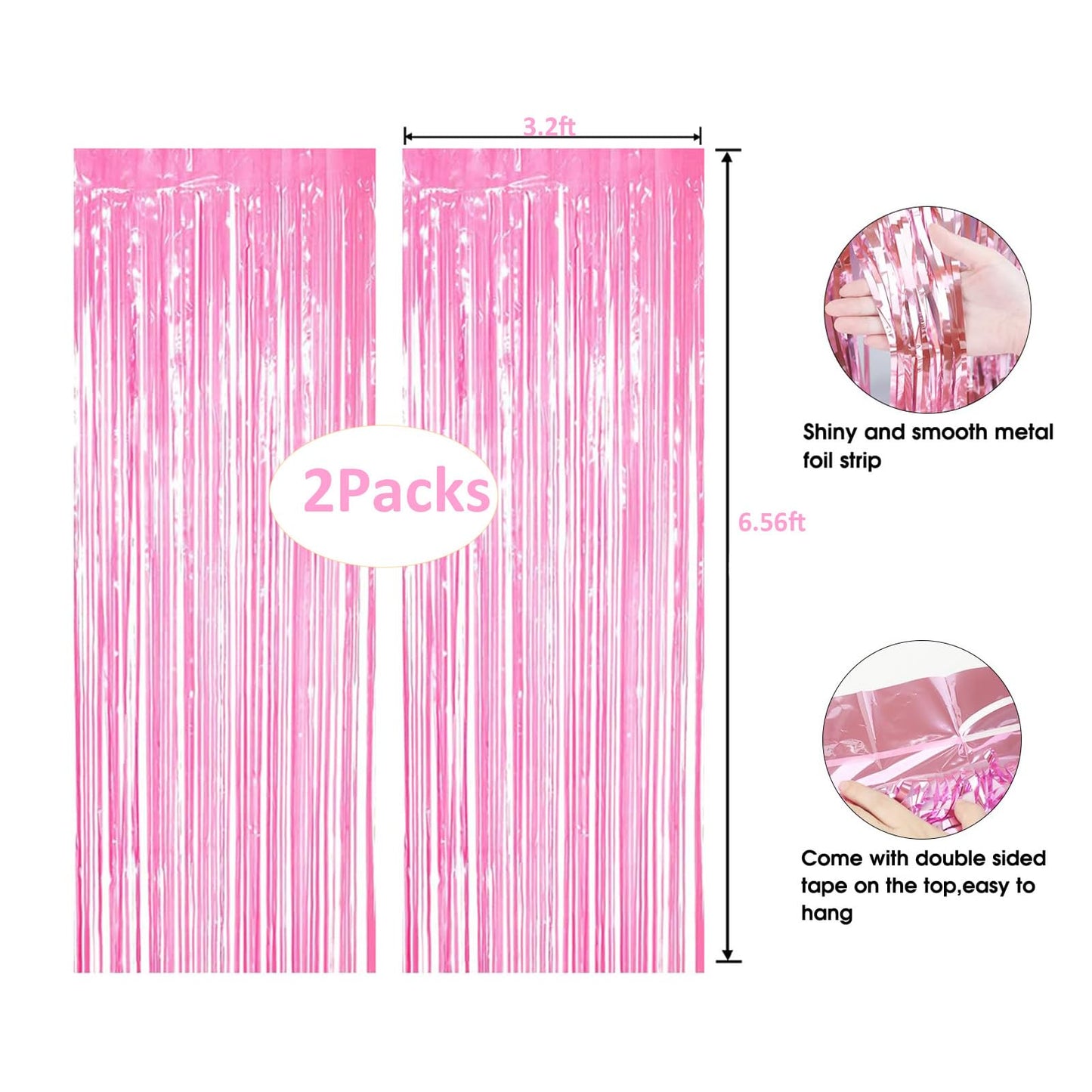 21St Birthday Decorations Pink, Happy Birthday Balloon, Foil Curtains, Table Runner, Cake Topper, Birthday Sash And Princess Cro