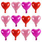 TONIFUL 30Pcs 10 Inch Heart Balloons Valentines Day Red Pink Hot Pink Heart Shape Foil Mylar Balloons Decoration for Valentines