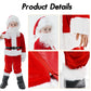 Udyr Children’S Santa Claus Costume Suit For Kids Boys Deluxe Flannel Santa Outfit 9Pcs (Medium)
