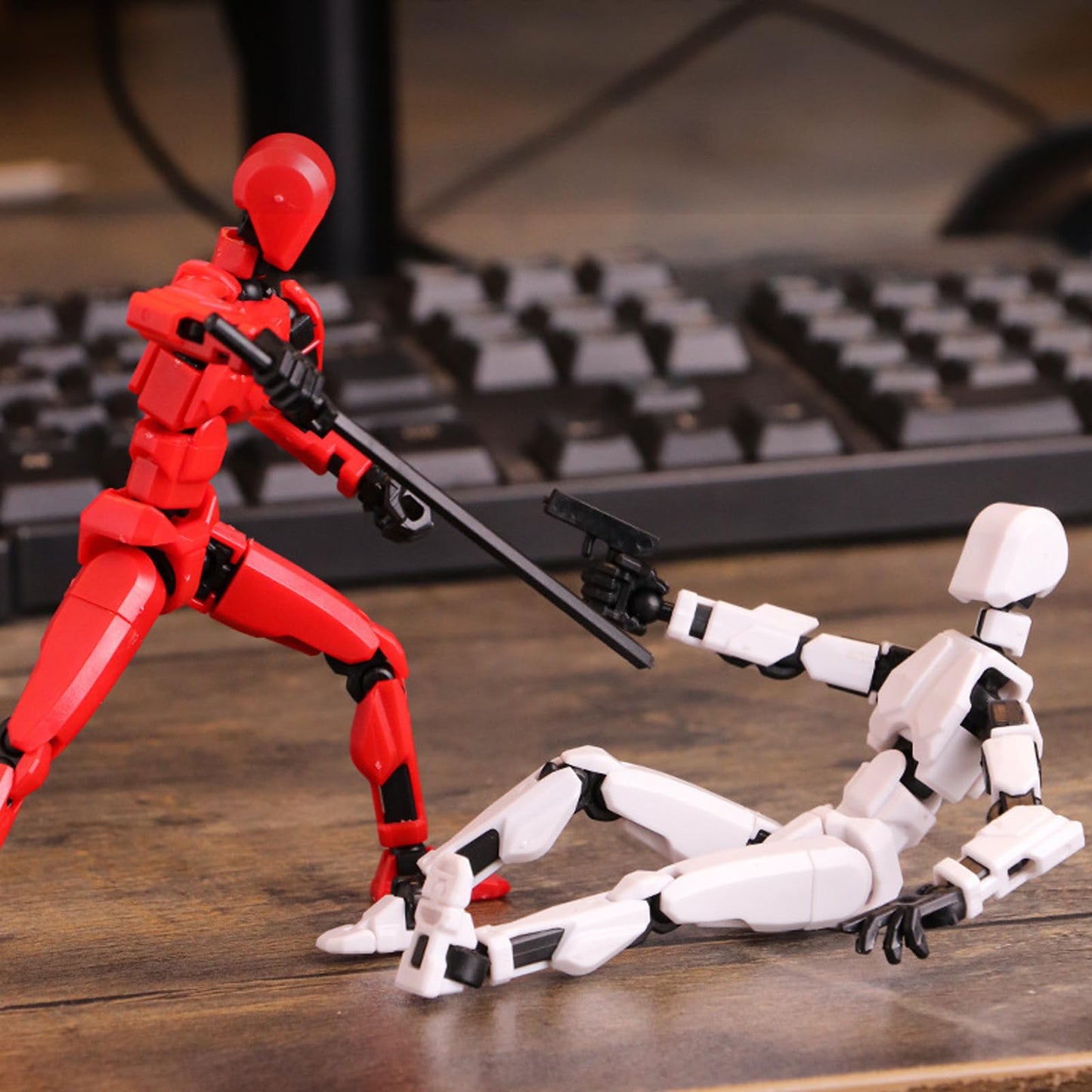 DANONI Titan 13 Action Figure  Lucky Robot 13 Action Figures  3D Printed Analog Robot Titan 13 Figure  Stop Action Animation Multi-Articulated Action Figure (Red)