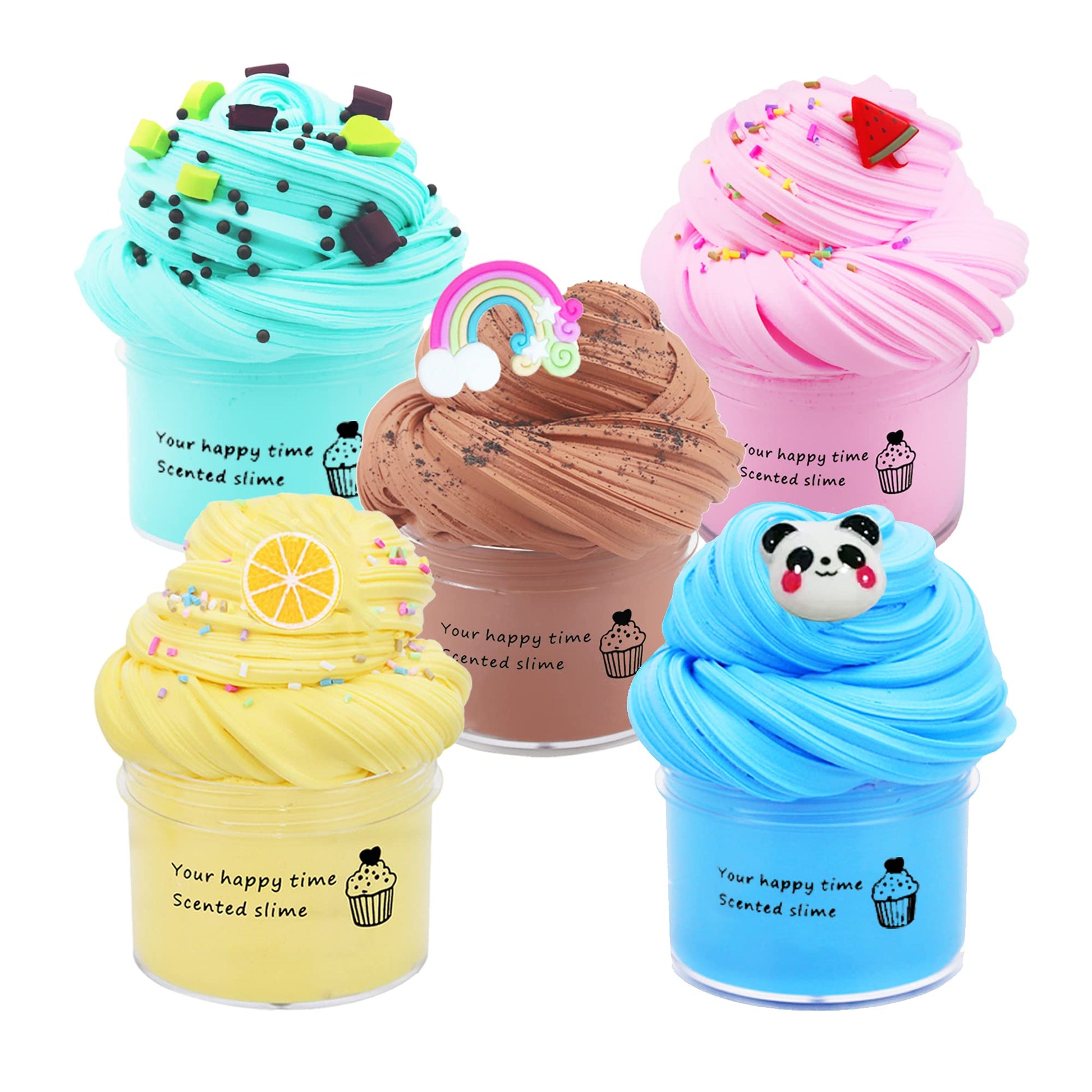 5 Pack Butter Slime Kit,Birthday Gifts For Kids,Party Favor For Girls & Boys,Non Sticky,Super Soft Sludge Toy