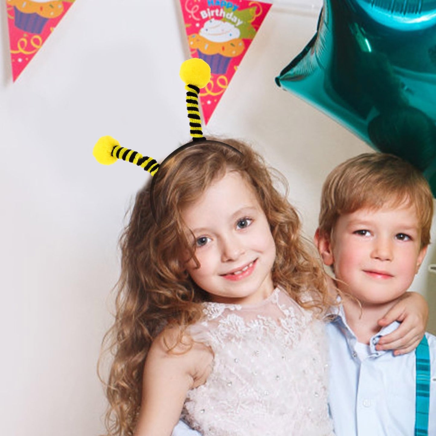 NUOBESTY 8pcs Bee Tentacle Headbands Bee Antenna Headwears Honey Bee Headpieces for Children Costume Cosplay Dress Party Props