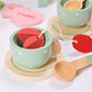 MONT PLEASANT 27pcs Wooden Tea Set for Little Girls, Toddler Tea Set Wooden Toys Play Kitchen Accessories with Cupcake Stand, Ki