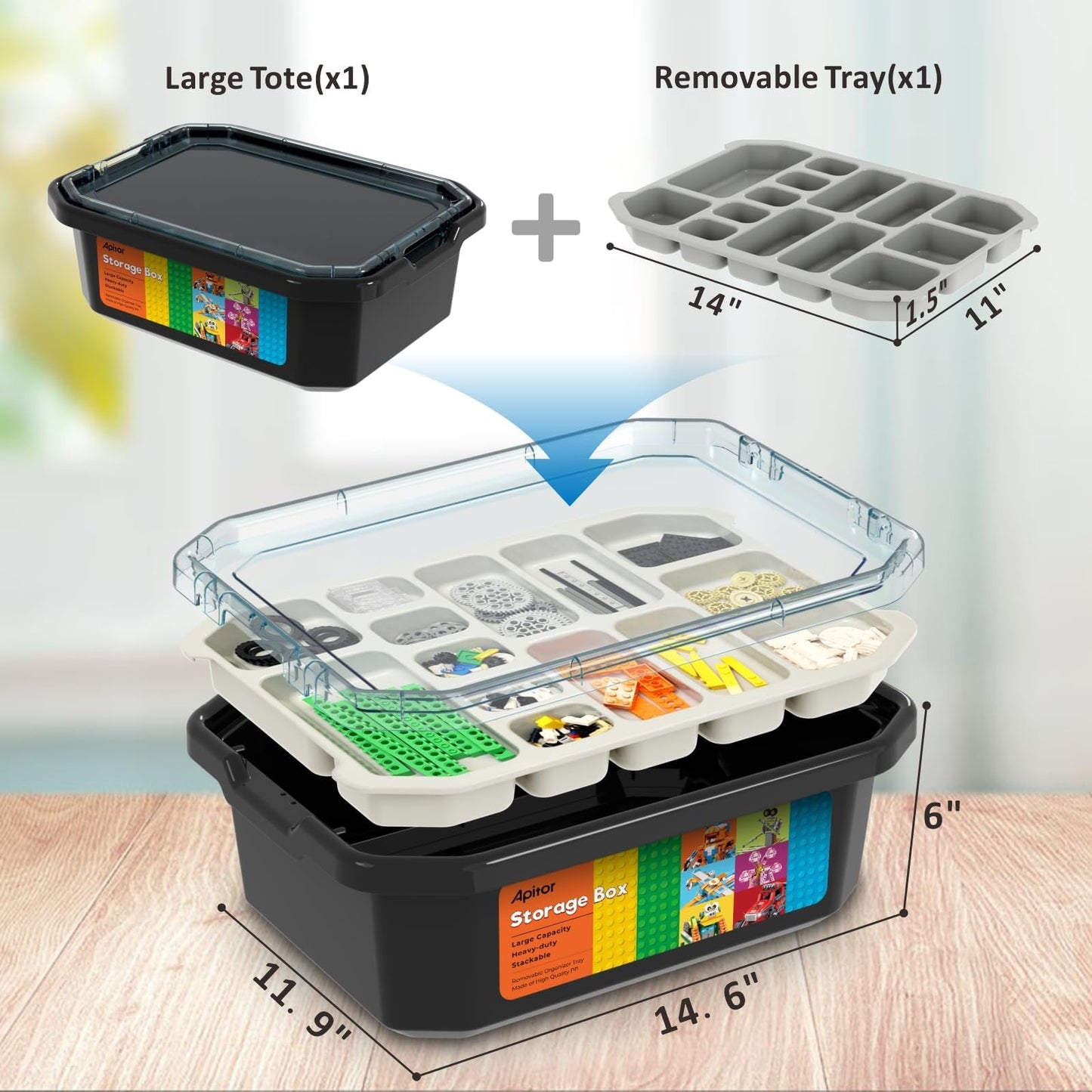 Apitor Robot E Stem Kits - Includes Large Storage Organizer, 14 In 1 Electric Building Toys With Learning Materials, Educational