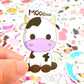 50 Pcs Cow Stickers Pack, Vinyl Waterproof Cute Cartoon Animal Sticker for Kids