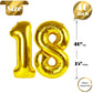 18 Balloon Number, Gold Number 18Th Birthday Balloons 40 Inch, 18 Years Old Gold Birthday Decorations For Boys Girls, 18Th Anniv