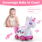 Wanonoo Unicorn Baby Toys 6-12 Months - Press & Go Musical Light Infant Baby Crawling Baby Toys 12-18 Months, Tummy Time Toys Fo