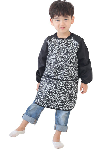 Plie Waterproof Kids Art Smocks 37 Colors (Age 1-10, S-Xxl Size), Black Leopard (32-Xxl)