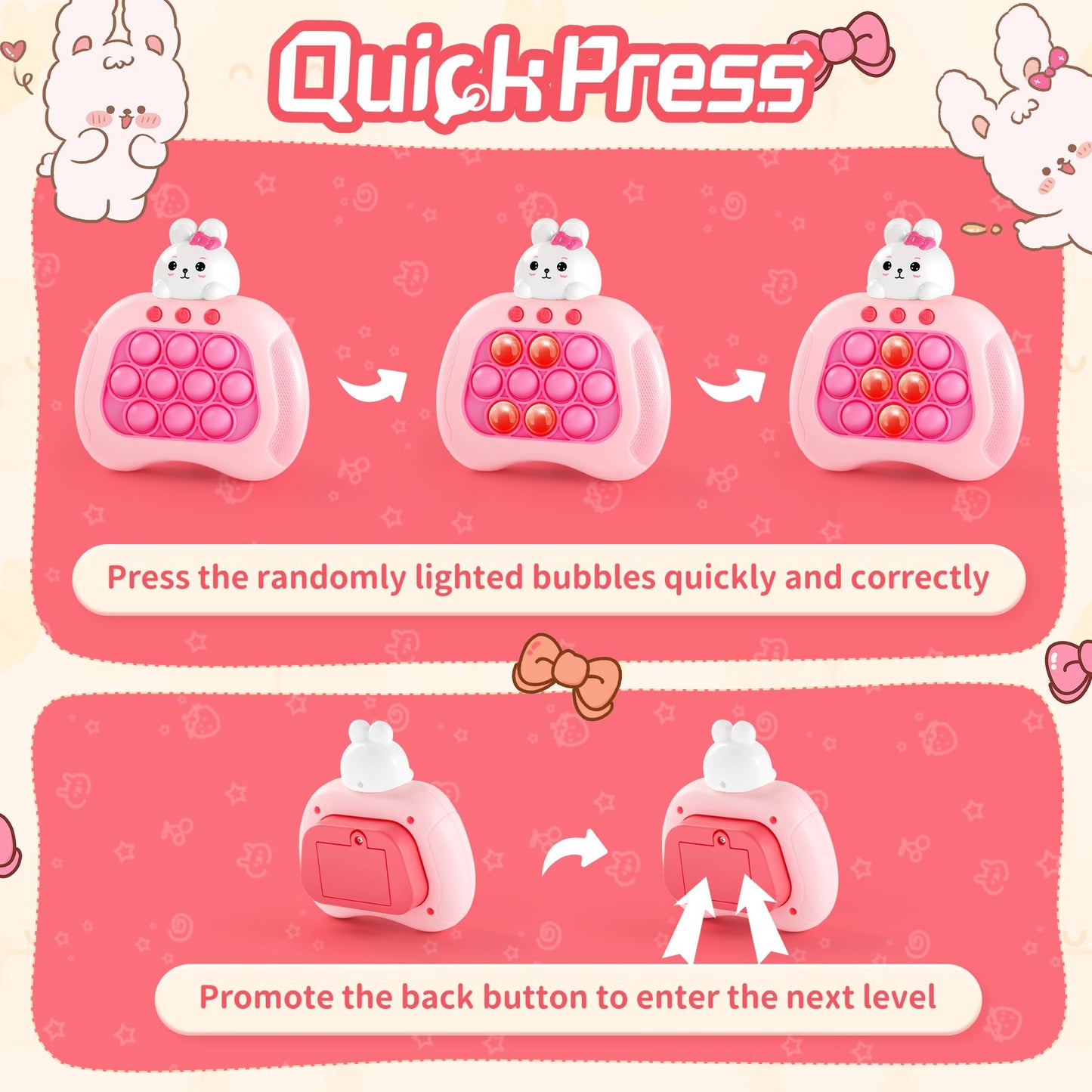 Kindergarten Graduation Gifts,Bunny Pop Quick Push Game Graduation Toy, Preschool Class of 2025 Fast Push Game Fidget Sensory To