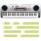 Raimy 49 Keys Piano Keyboard For Kids - Portable Electronic Digital Piano With Microphone, Learning Educational Music Keyboard Piano For Beginners Gifts Toys For Boys Girls Toddlers (Silver)