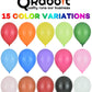 Qrabbit 400 Pack 10'' Party Balloons, Premium Quality Extra Thick Latex Balloons For Helium Or Air Use, 15 Assorted Bright Rainb