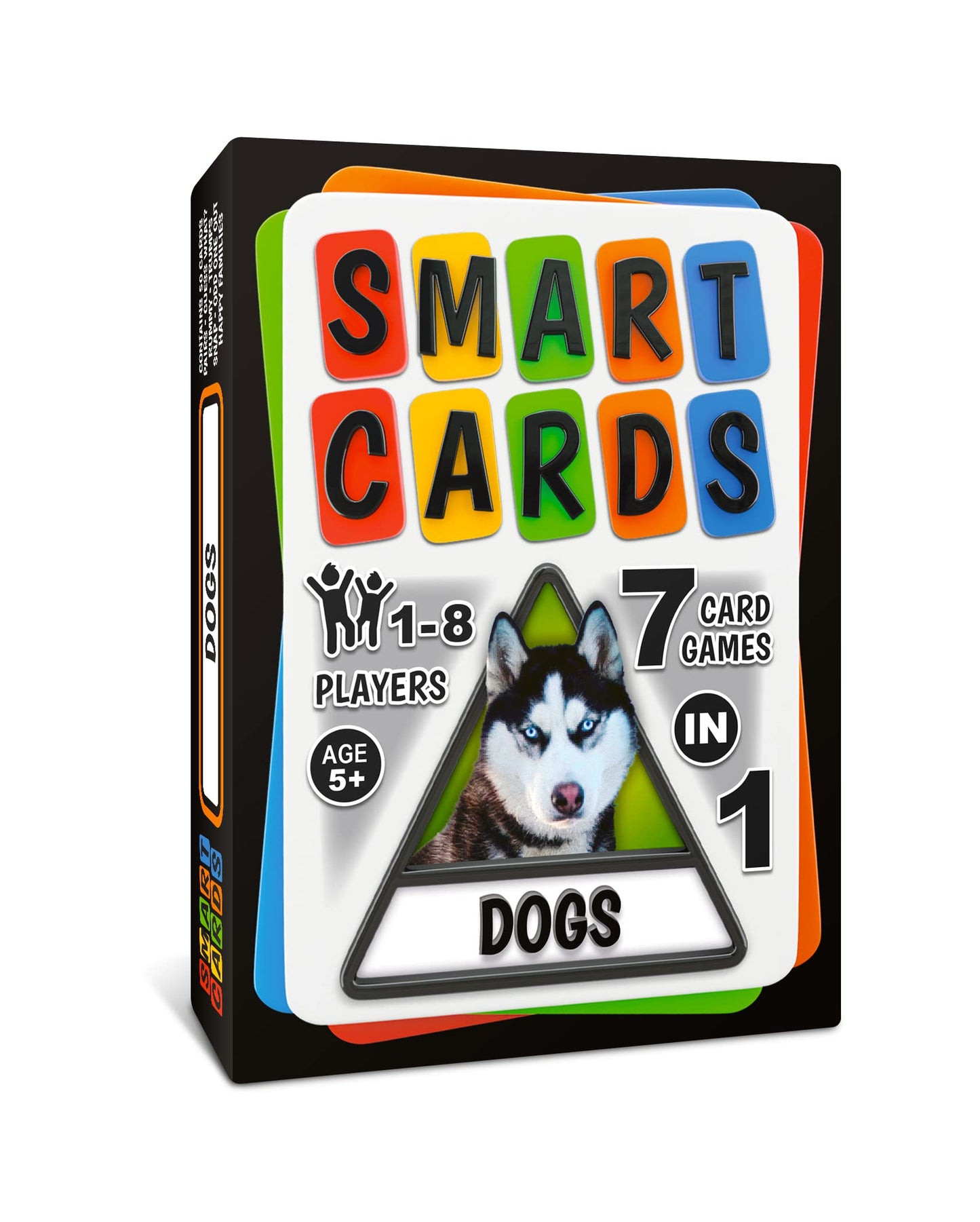 Smart Cards Dogs Card Games - Matching Pairs, Snap, Trumps, Rummy, Happy Families (8 Games To Play) | Age 5+, 1-8 Players | Fun Family Travel Card Games And Gifts For Adults & Kids, Boys & Girls