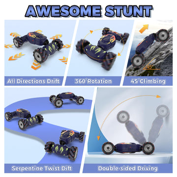 Nitigo Gesture RC Car Hand Controlled RC Car Toys Gifts for Boys Kids 6-12, 2.4GHz 360 Rotation 4WD Gesture Sensing RC Stunt Car