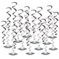 Beistle 24-Piece Flying Saucer Whirls Hanging Spirals, Extraterrestrial Spaceship Design, Space Alien Party Decorations for Birt