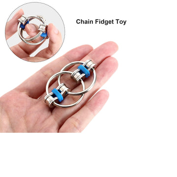 Gejoy 12 Pcs Bike Chain Fidget Toys Set Flippy Roller Chain Sensory Toy Handheld Ring For Adults And Teenagers In Learning Help Anxiety Relief For Adhd(6 Colors)