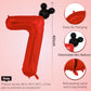 40 Inch Red Number 7 Balloon & Mini Mouse Head Balloon, 7Th Birthday Party Decoration Balloons, Cartoon Mouse Birthday Party Sup