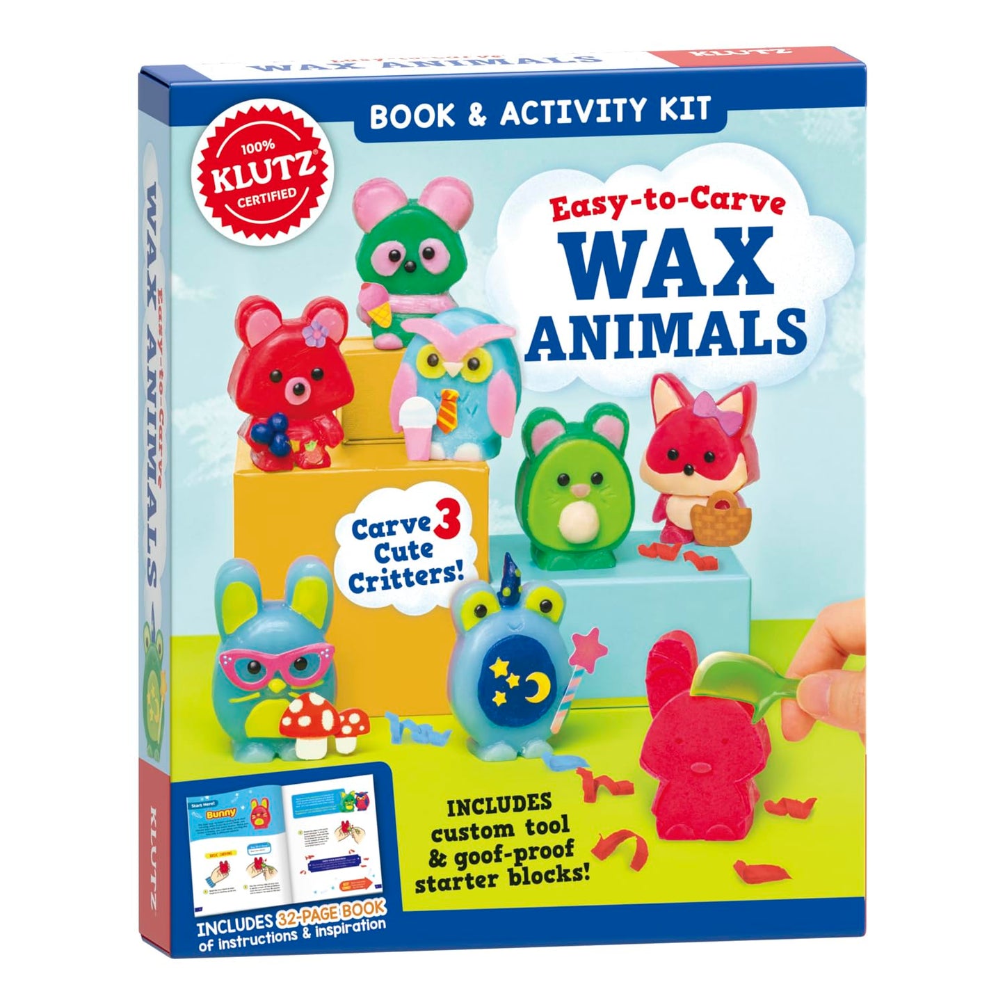 KLUTZ Easy-to-Carve Wax Animals Craft Kit